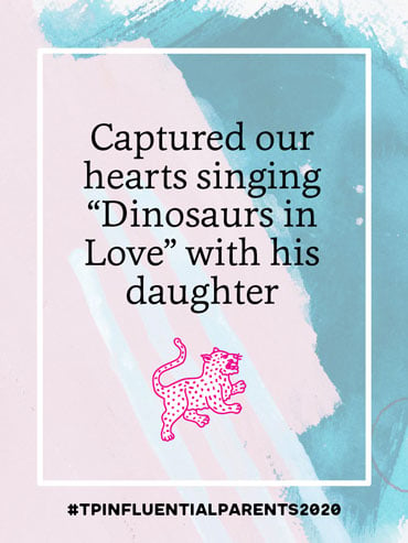 Captured our hearts singing 'Dinosaurs in Love' with his daughter