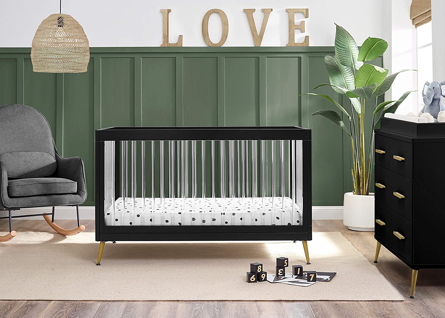 sloane acrylic crib, best baby cribs